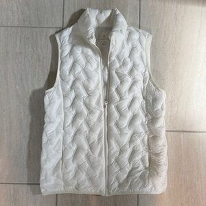 Tangerine White Puffer Vest Medium